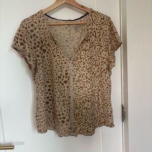 Anthropologie Pilcro Animal Print Top
